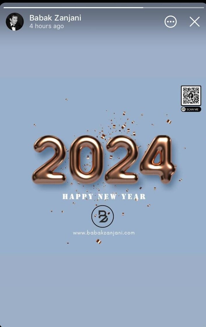 تبریک سال جدید میلادی توسط بابک زنجانی