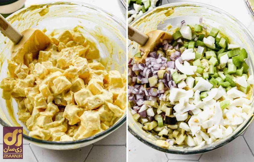 طرز تهیه سالاد سیب زمینی کلاسیک خارجی؛ یک غذای سریع و محبوب //