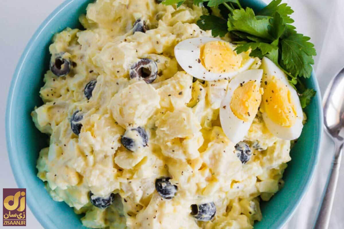 طرز تهیه سالاد سیب زمینی کلاسیک خارجی؛ یک غذای سریع و محبوب //