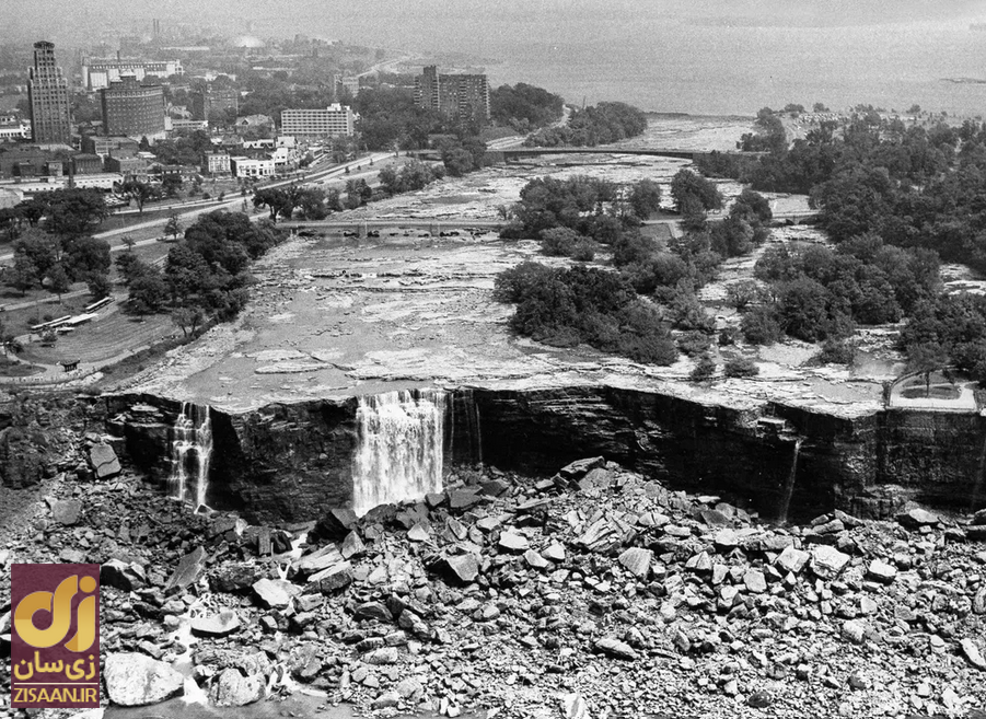 تصویری هولناک از آبشار نیاگارا بدون آب!