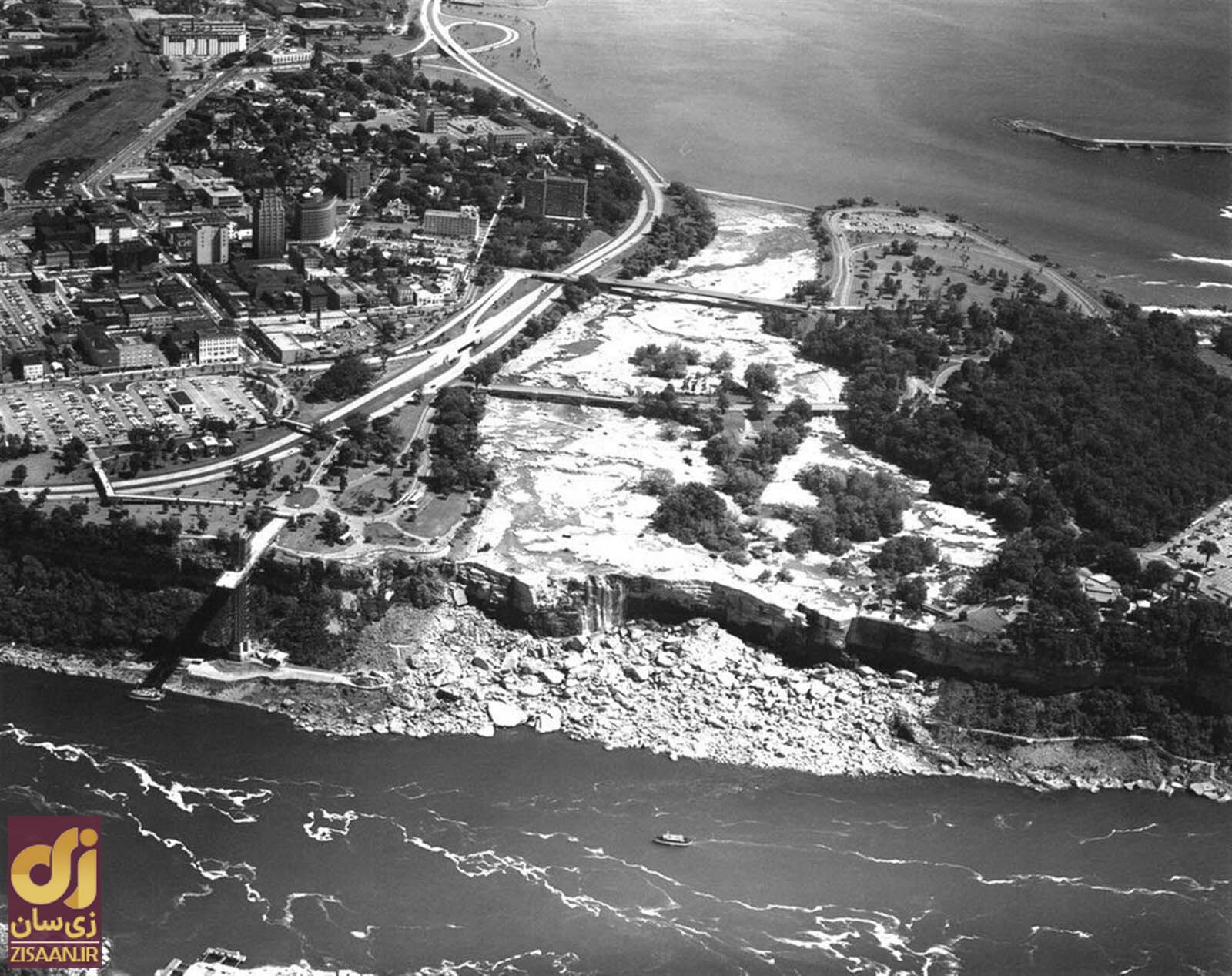 تصویری هولناک از آبشار نیاگارا بدون آب!