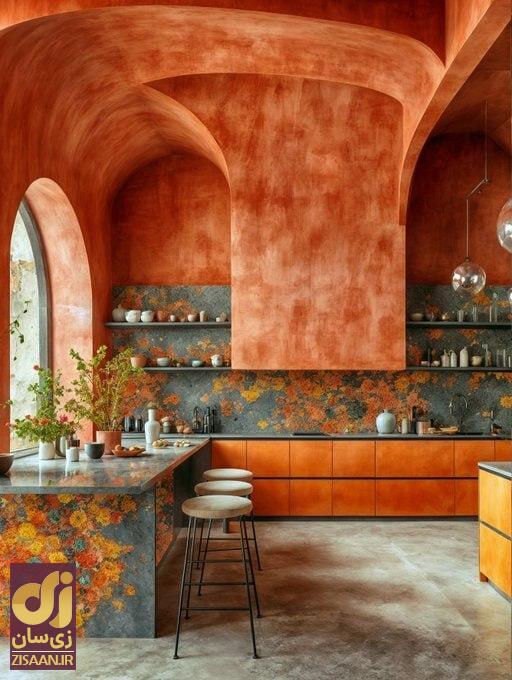 (تصاویر) طراحی یک آشپزخانه به سبک معماری ایرانی توسط هوش مصنوعی