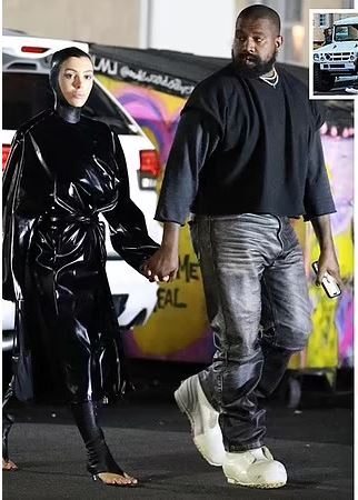 (تصاویر) لباس عجیب همسر کانیه وست در قدمزنی عاشقانه کانیه وست و بیانکا سنسوری