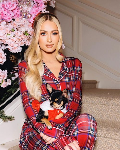 پاریس هیلتون و سگش در شب کریسمس