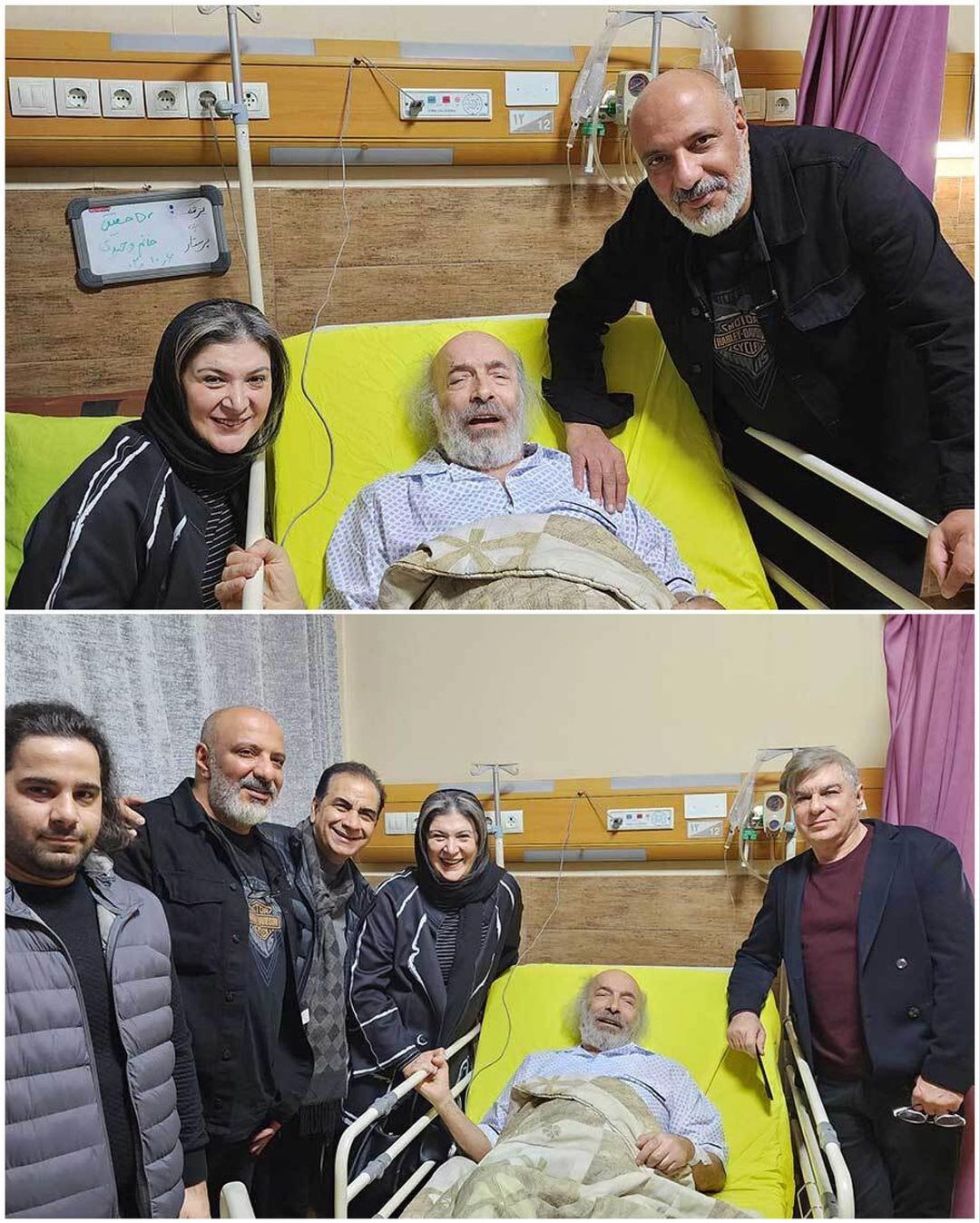 ستاره‌های مشهور سینما و تلویزیون بر بالین کیانوش عیاری