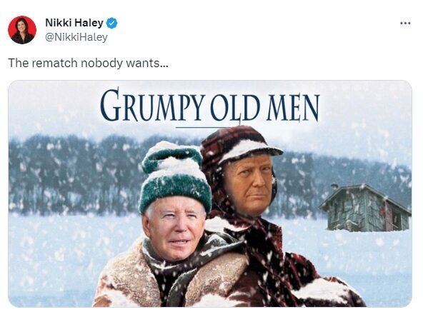 توهین عجیب نیکی هیلی به ترامپ و بایدن با این عکس!