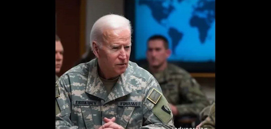 بایدن با لباس نظامی در اتاق جنگ