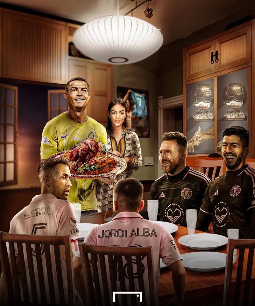 مسی و سوارز و رونالدو و جورجینا