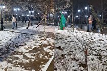 (تصاویر) حال و هوای باغ فردوس در شب برفی تهران