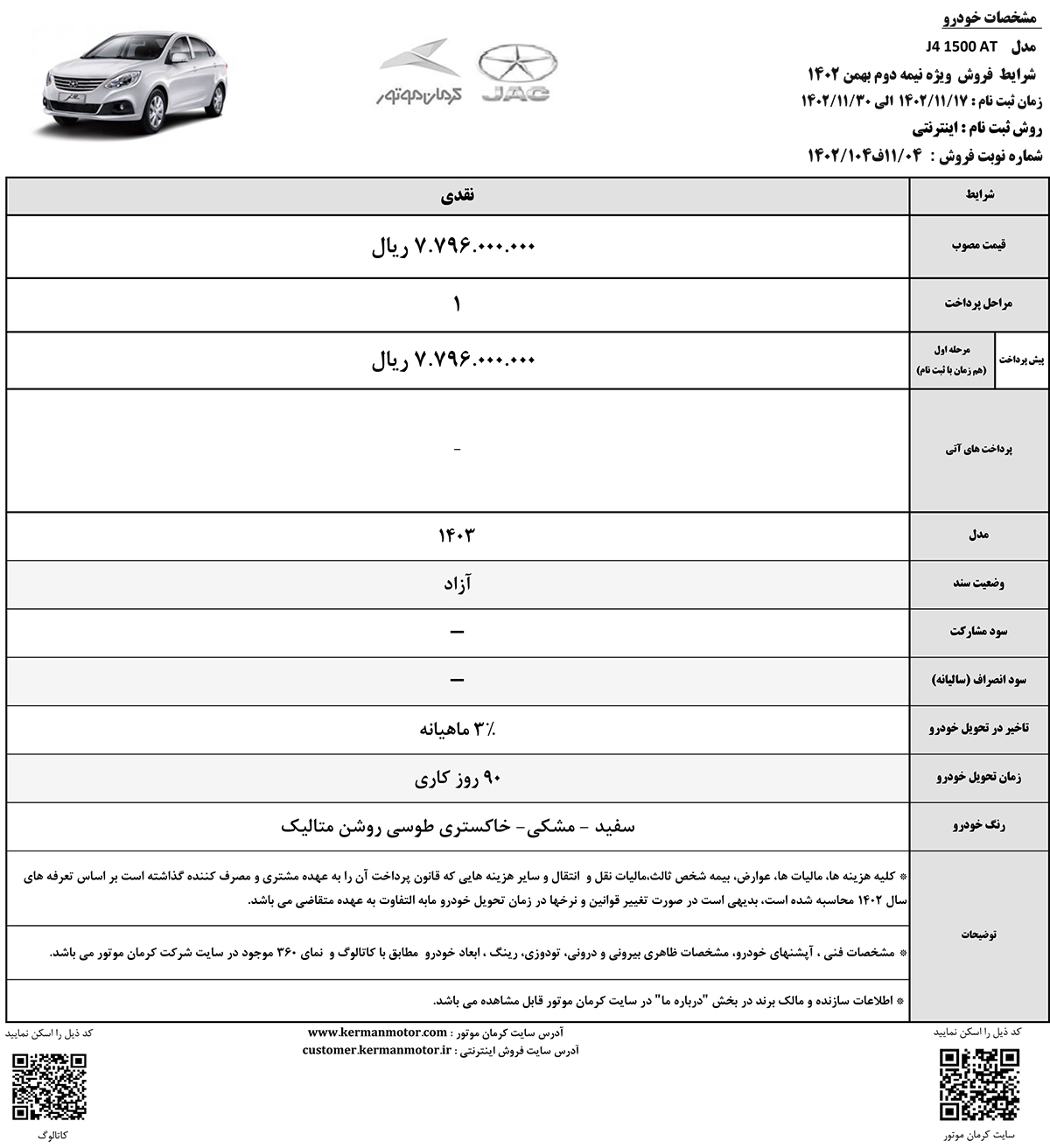 آغاز فروش ۳ خودرو کرمان موتور  +جدول فروش و جزئیات