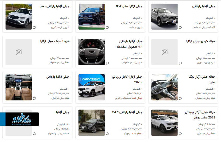 قیمت جیلی آزکارا در بازار