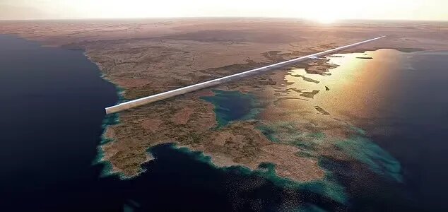 (عکس) آسمانخراش افقی و دلهره‌آور بن سلمان را ببیند؛ جاه‌طلب‌های بی حد و مرز ولیعهد عربستان