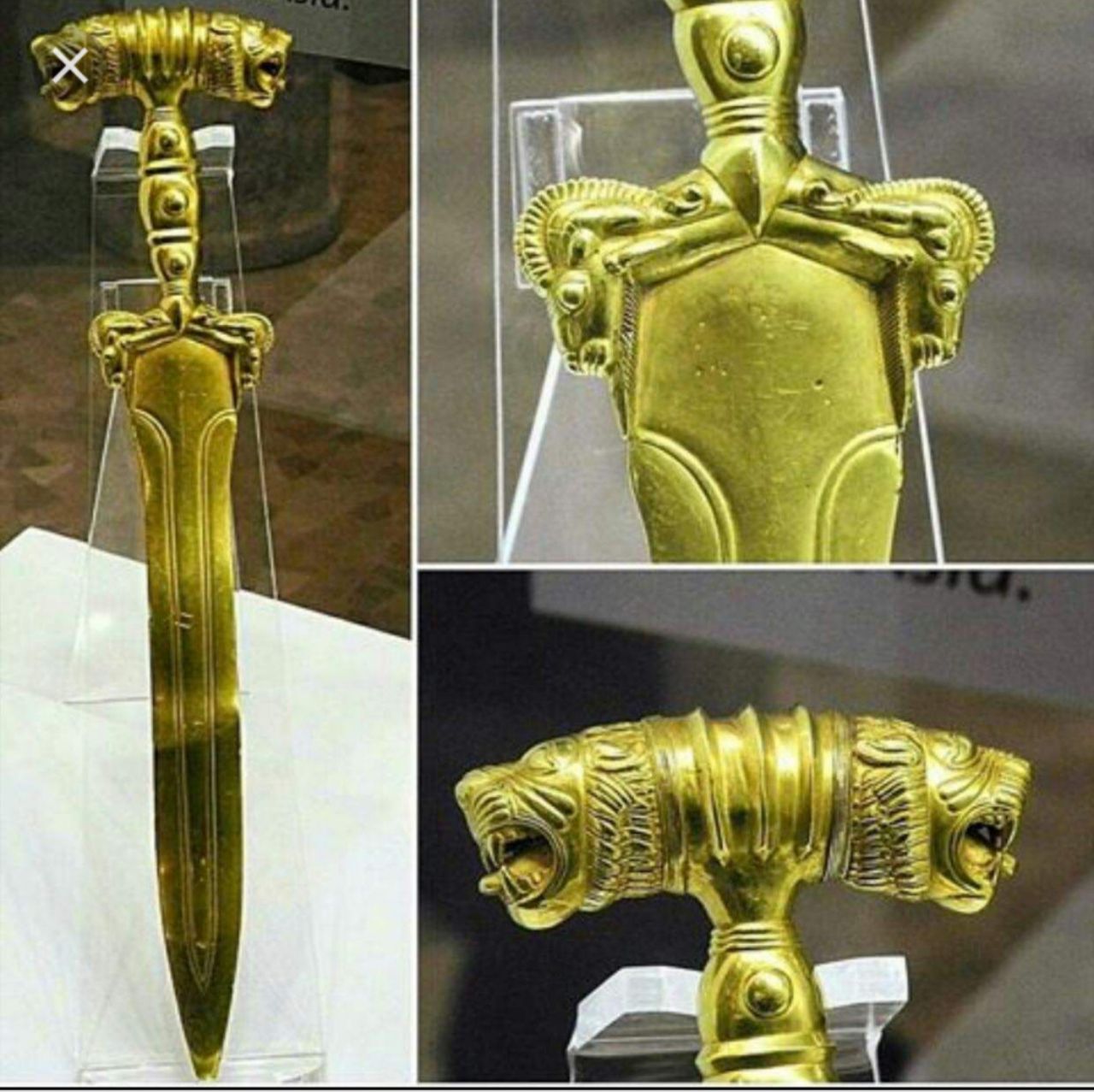 (عکس) شمشیر بسیار زیباى هخامنشی از جنس طلاى ناب