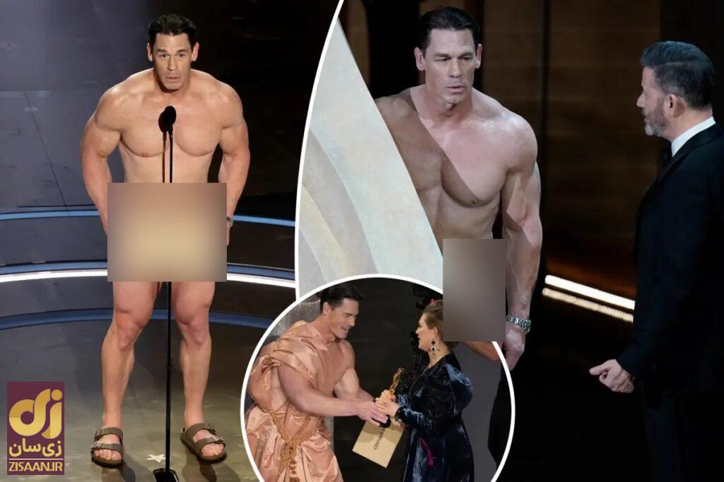 چرا جان سینا لخت روی سن آکادمی اسکار آمد؛ لخت اسکار را هم دیدیم! +تصاویر