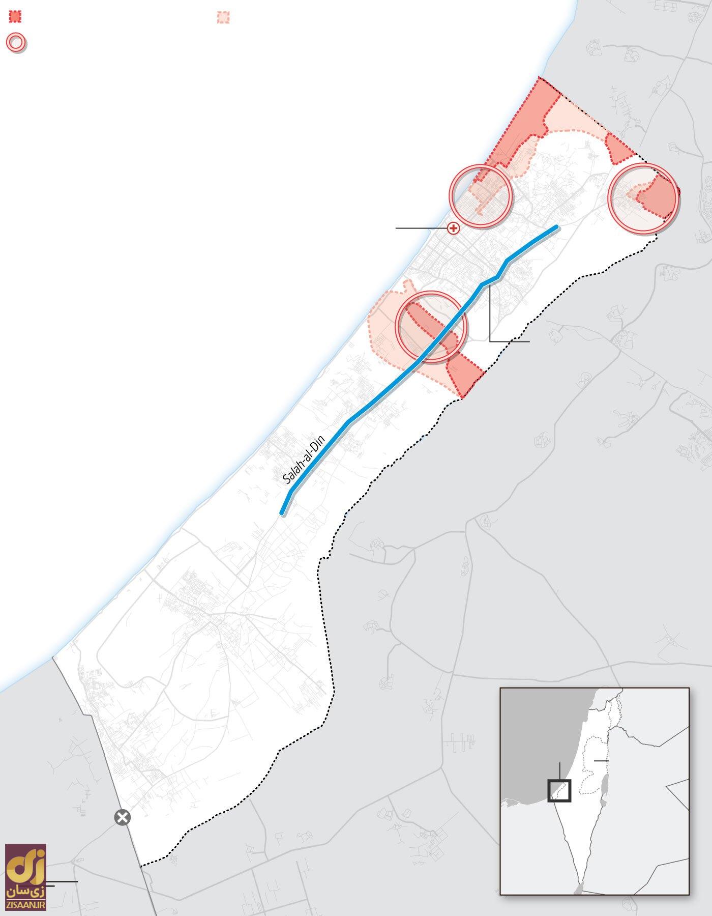 آخرین نقشه جنگ غزه و درگیری حماس با اسرائیل (نقشه + امروز ۱۷ آبان)