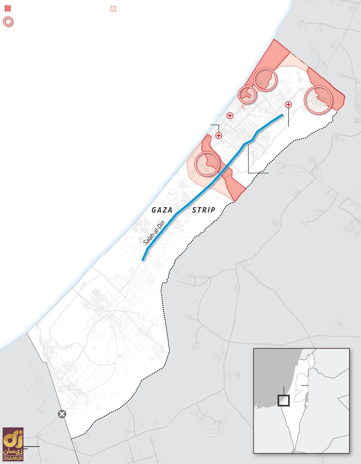 آخرین نقشه از جنگ غزه؛ کشیده درگیری‌ها به قلب غزه