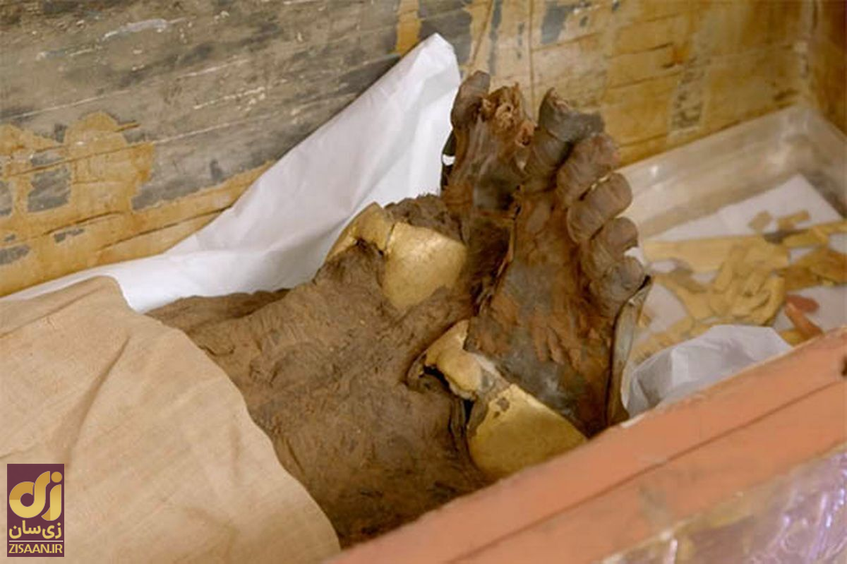 بخشی از اندام یک زن مومیایی شده در مصر باستان