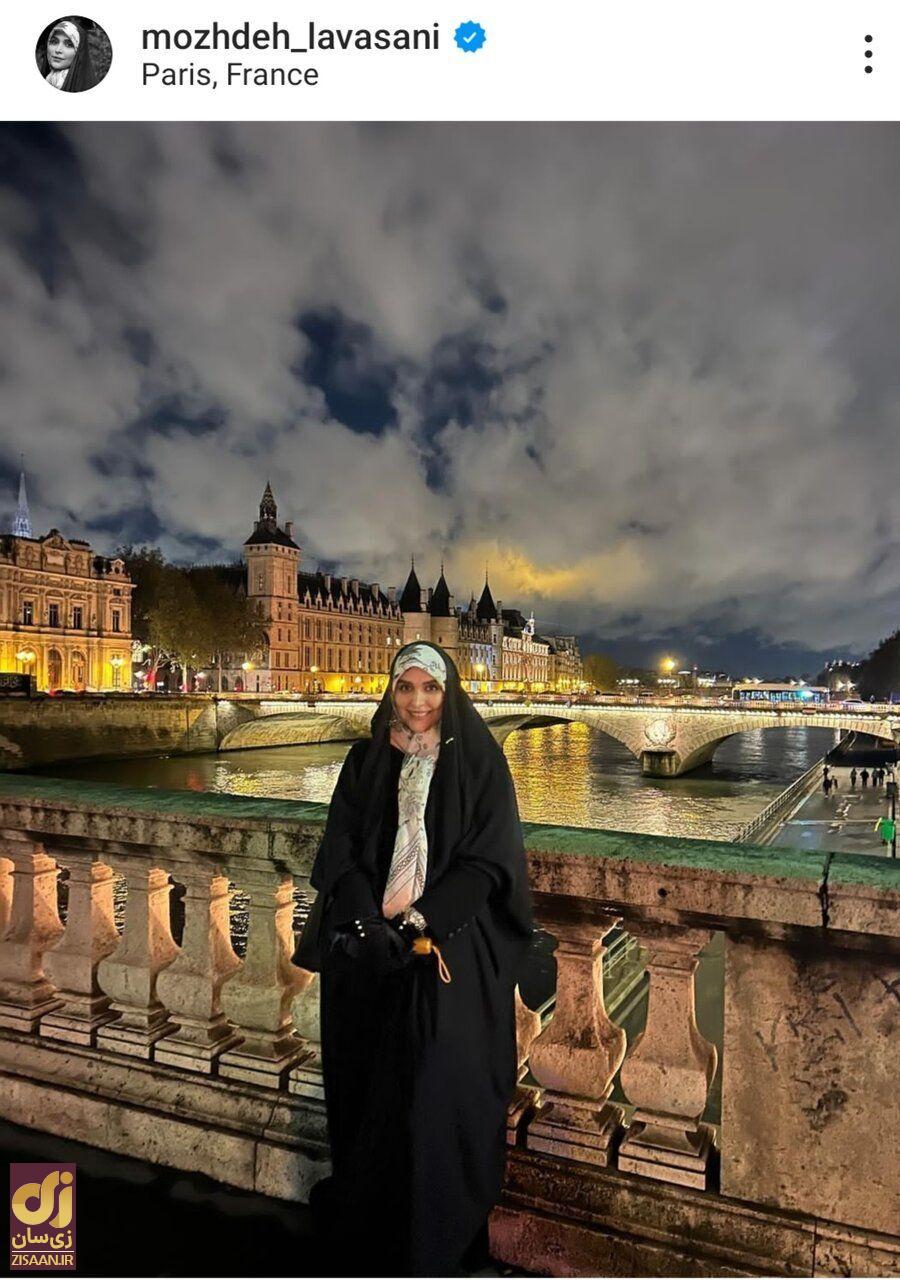 ژست خاص مجری زن مطرح ایران در پاریس