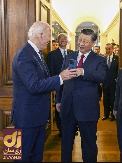 (تصویر) بایدن با آیفونش رهبر چین را غافلگیر کرد