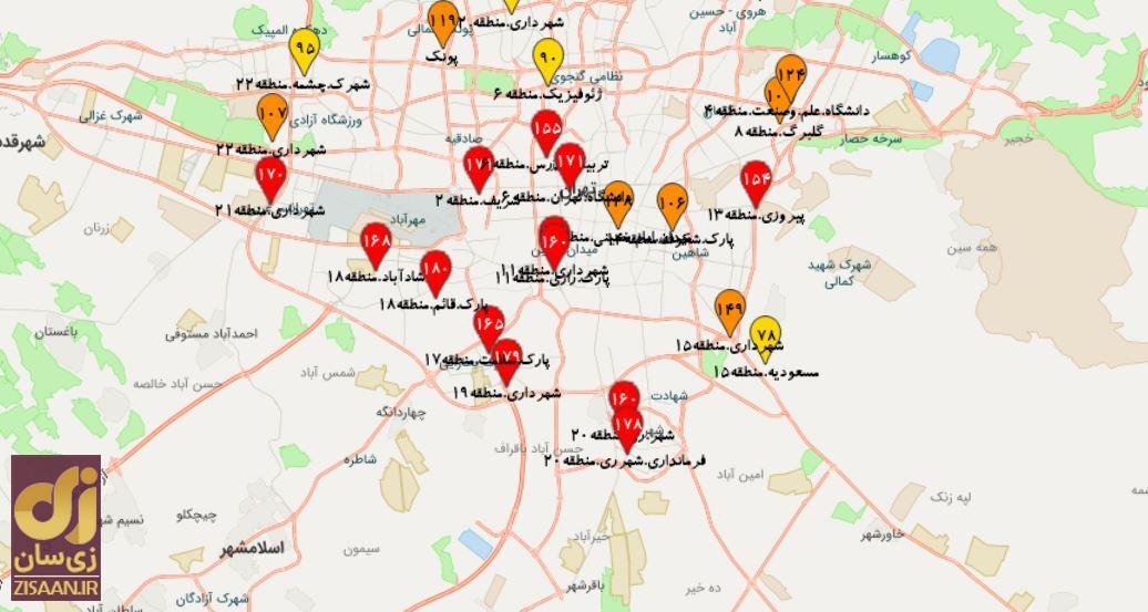 شاخص آلودگی هوای کشور امروز ۶ آذر + نقشه و شاخص‌ها