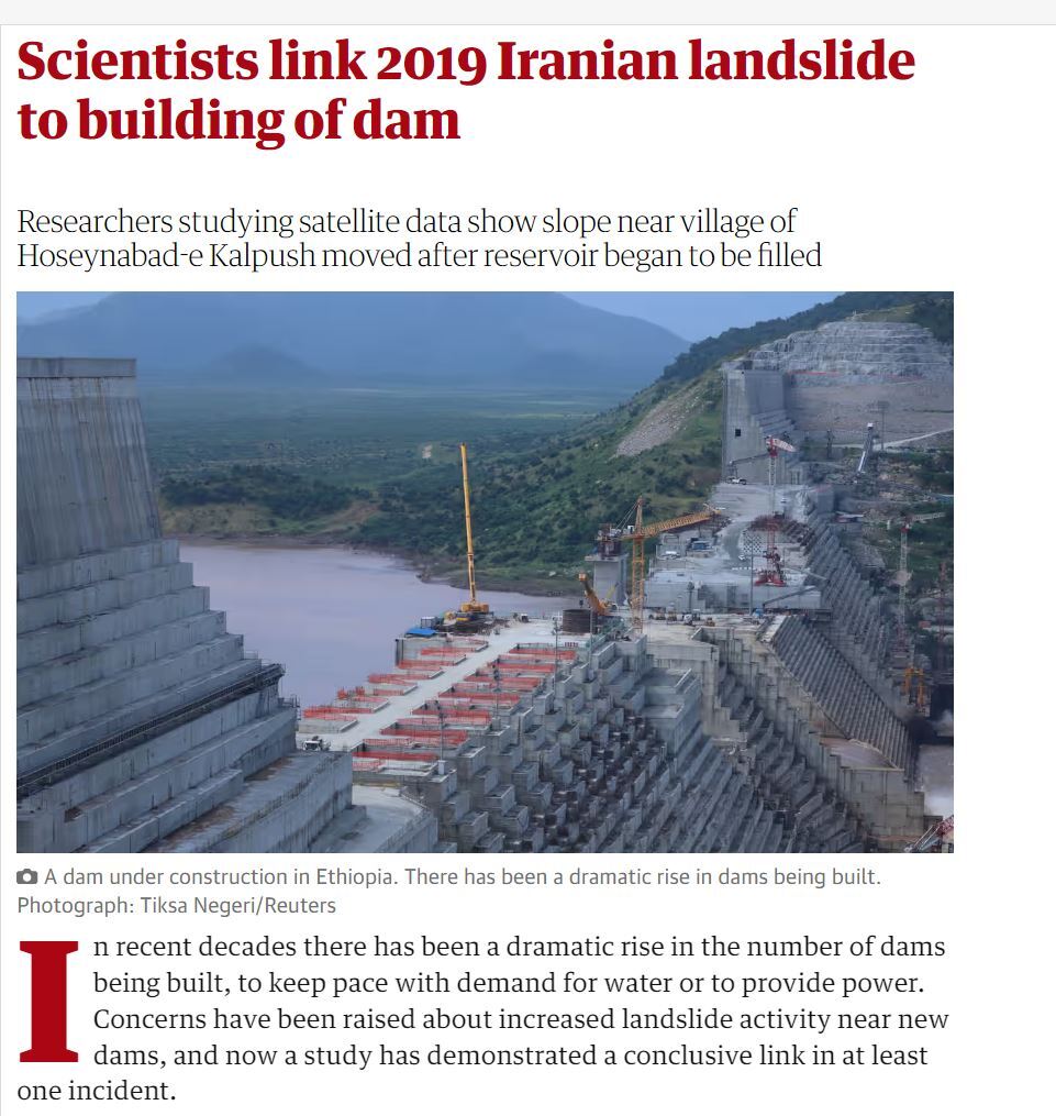 گاردین: تصاویر ماهواره اثبات می‌کند رانش زمین در حسین‌آباد کالپوش با ساخت سد در این منطقه مرتبط بوده است