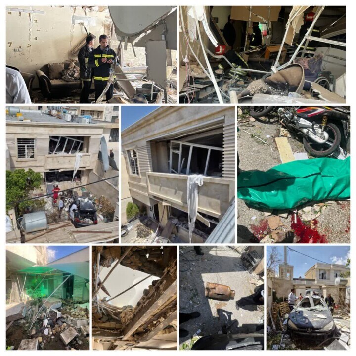 اولین تصاویر از انفجار مرگبار یک ساختمان در شیراز