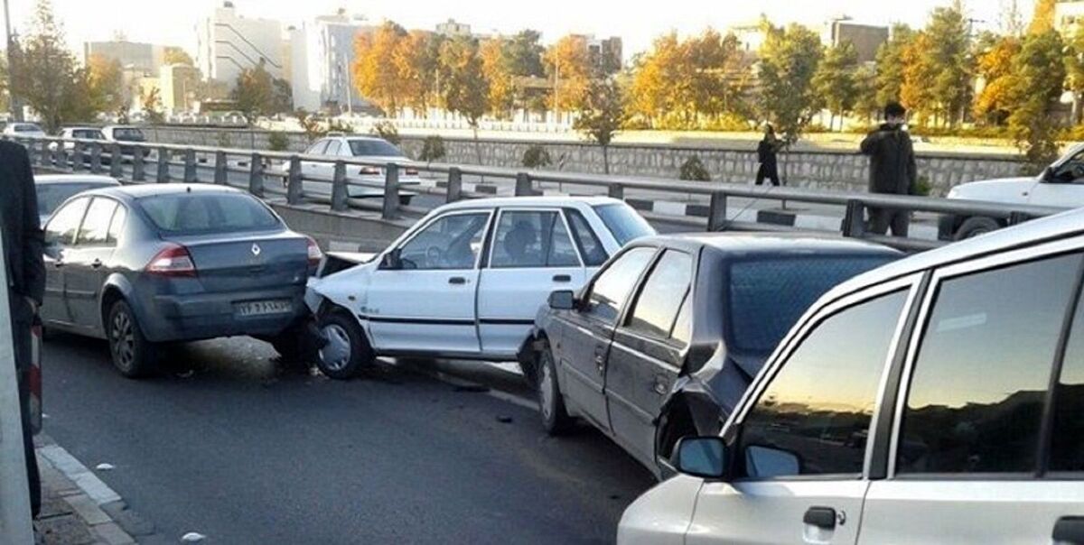 (ویدئو) لحظه تصادف زنجیره‌ای در جاده خراسان رضوی