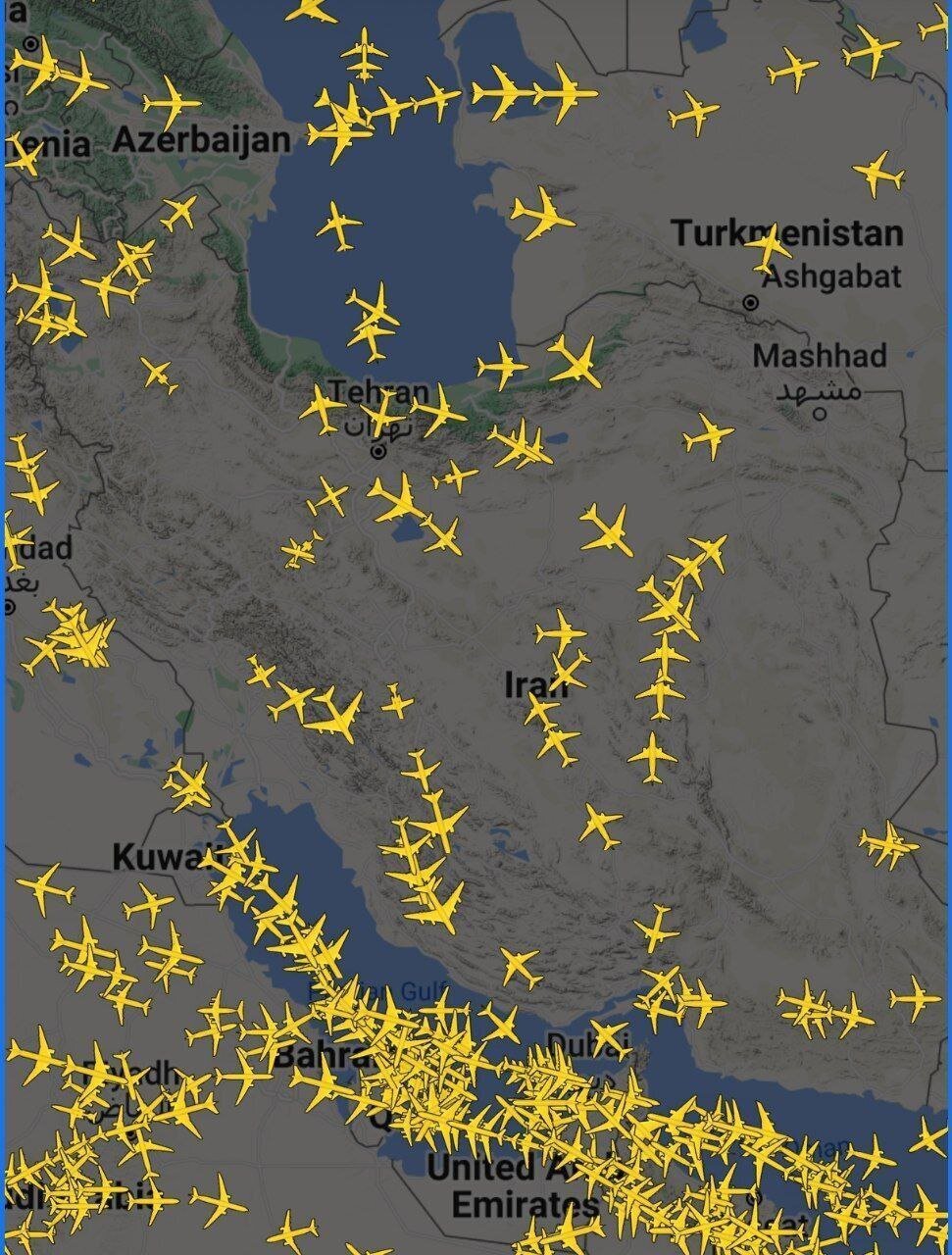 (تصاویر) آسمان اسرائیل کلیر شد؛ وضعیت ترافیک هوایی در آسمان ایران و اسرائیل (تصاویر) آسمان اسرائیل کلیر شد؛ وضعیت ترافیک هوایی در آسمان ایران و اسرائیل