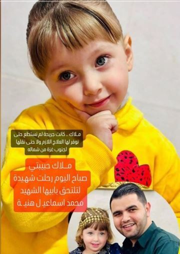 نوه هفتم اسماعیل هنیه شهید شد