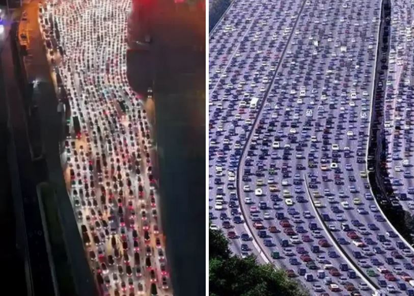 (عکس) بدترین ترافیک تاریخ در چین،؛ ۱۰۰ کیلومتری که بازشدنش ۱۲ روز طول کشید!