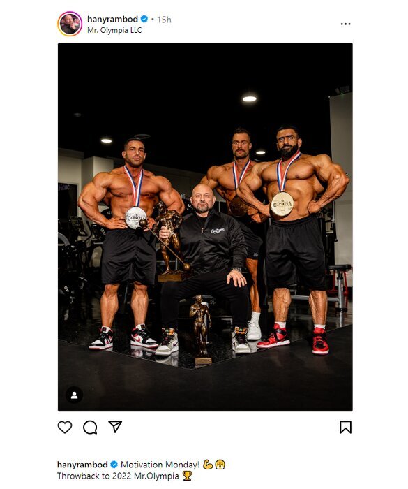 (عکس) آرزوی قهرمانی چوپان در مسترالمپیا ۲۰۲۴ از طرف هانی رامبد (عکس) آرزوی قهرمانی چوپان در مسترالمپیا ۲۰۲۴ از طرف هانی رامبد