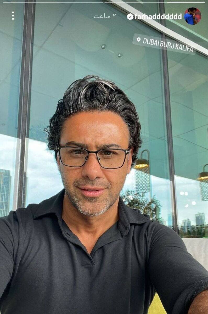 (عکس) فرهاد مجیدی از چهره جدیدش در برج خلیفه رونمایی کرد