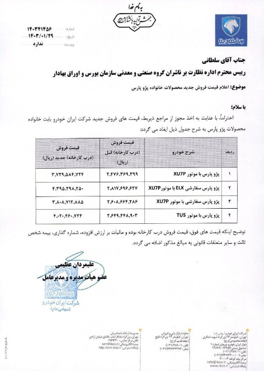 بازارگرمی با جنجالی ترین خودروی ۱۴۰۳ / حواله پارس ۲۹۰ میلیون تومان!