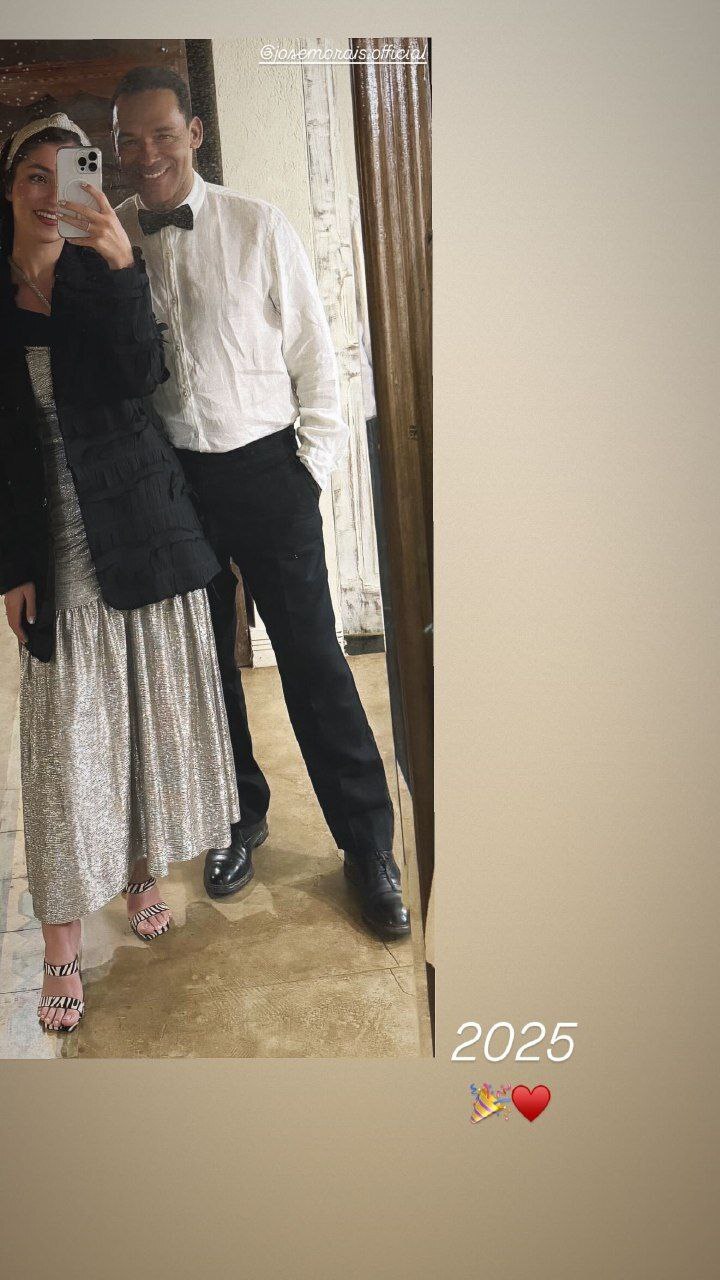 عکس عاشقانه مورایس و شیدا خانم در جشن سال نو میلادی