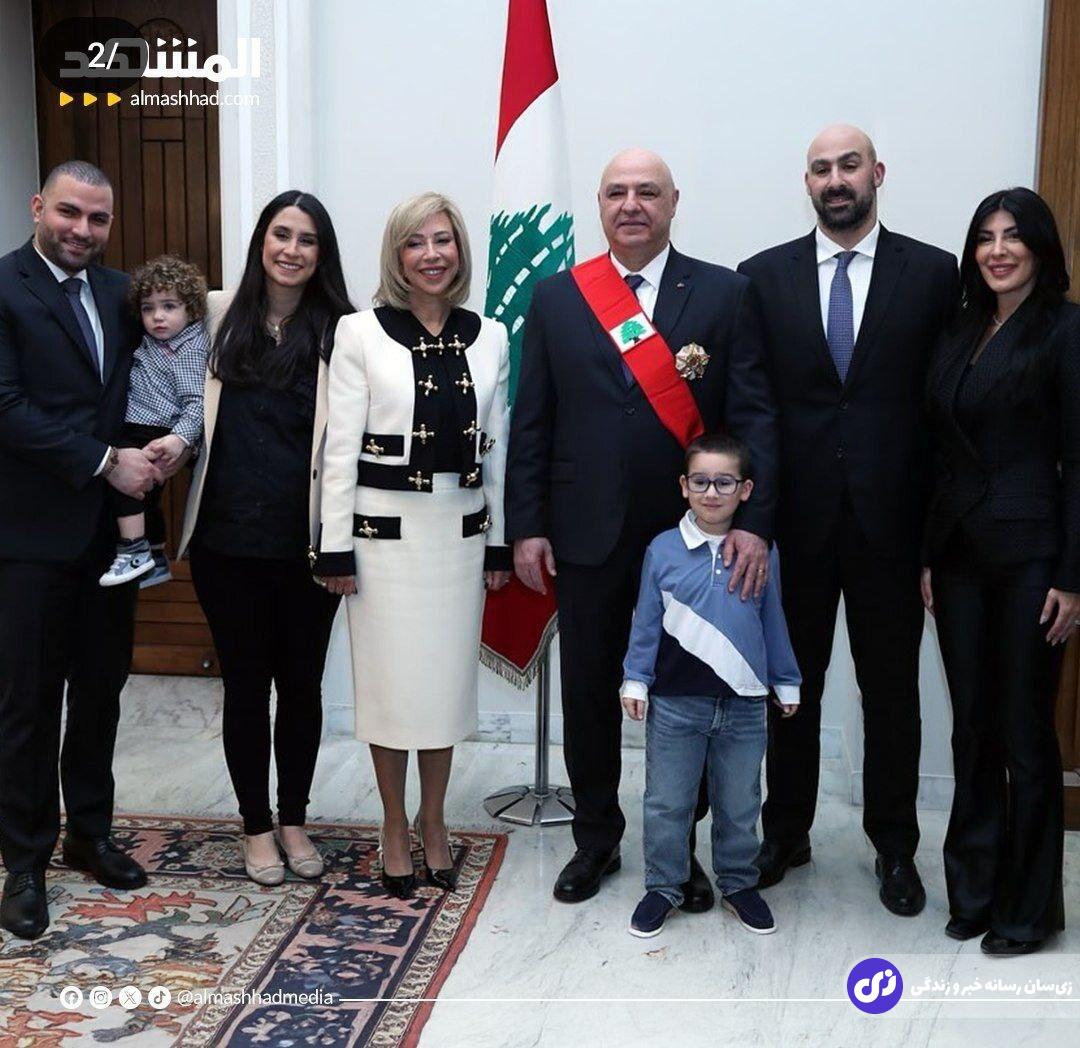 اولین عکس از رئیس‌جمهور جدید لبنان و همسرش خبرساز شد
