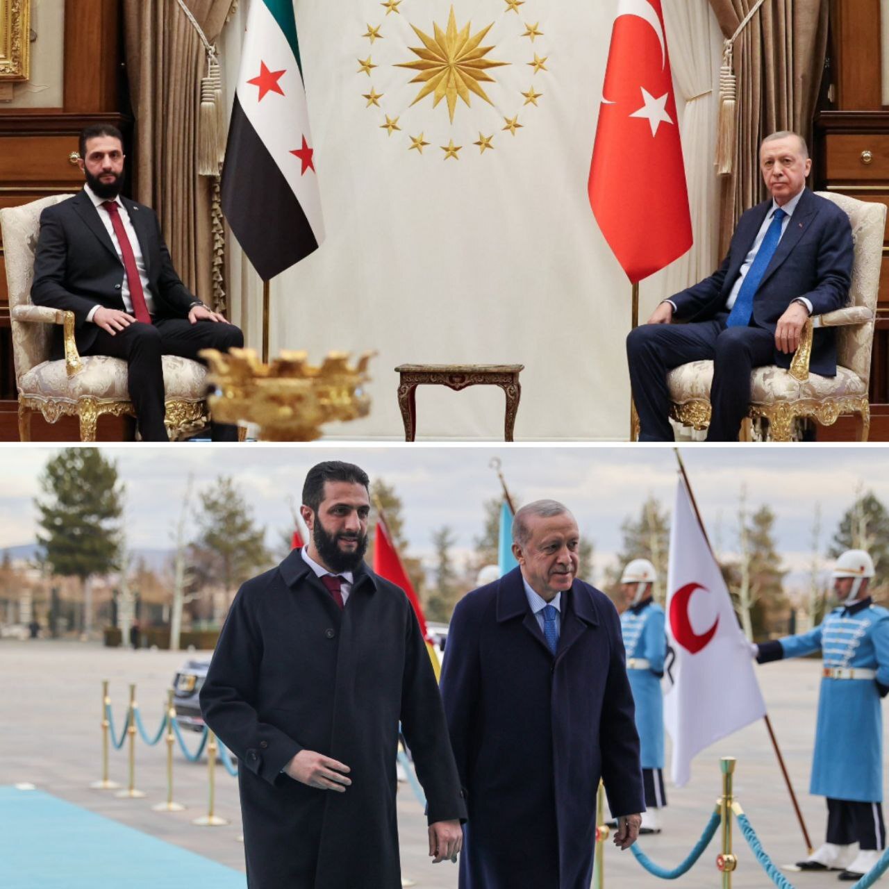 تصاویر توجه‌برانگیز از دیدار مهم جولانی با اردوغان