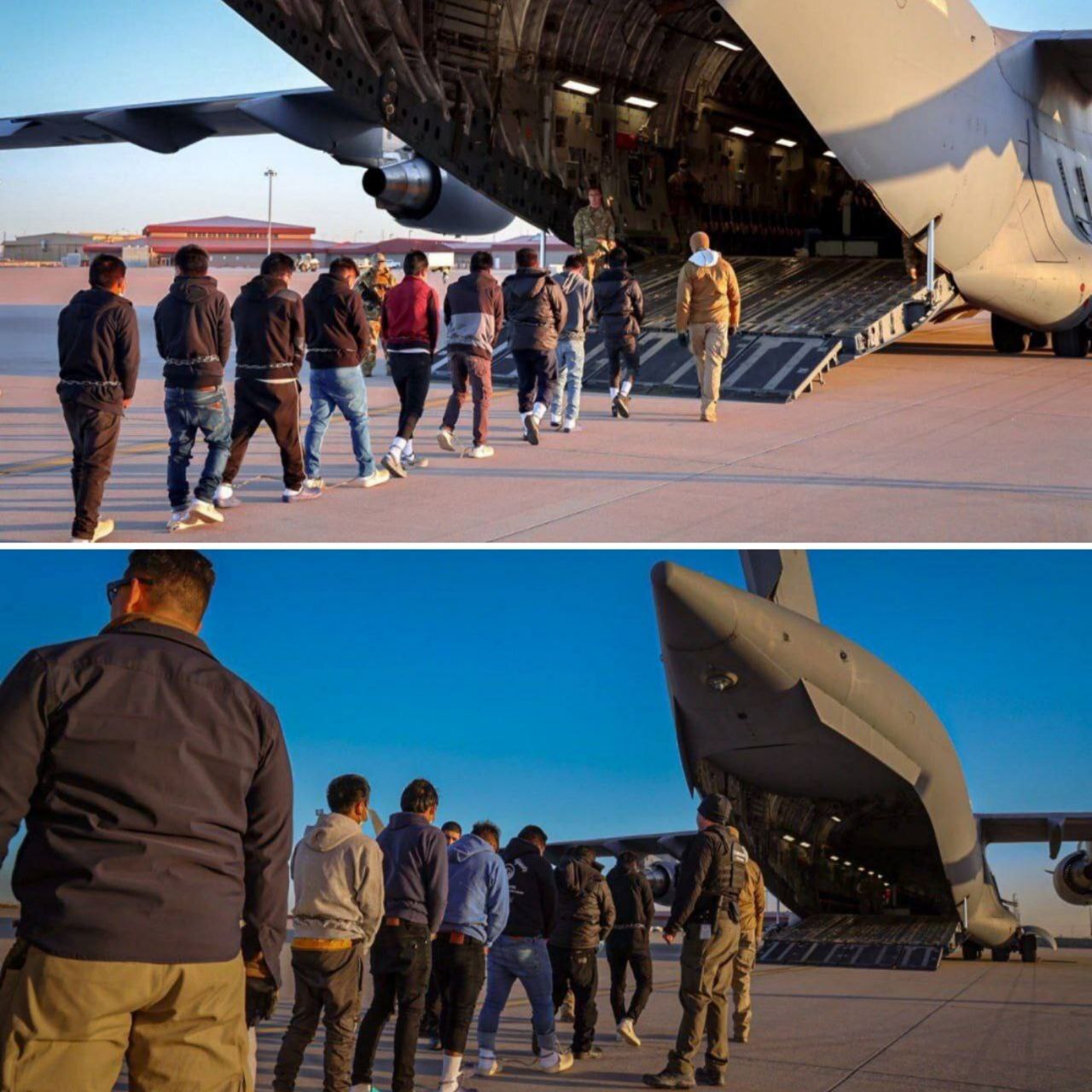 اولین تصاویر از اخراج مهاجران از آمریکا