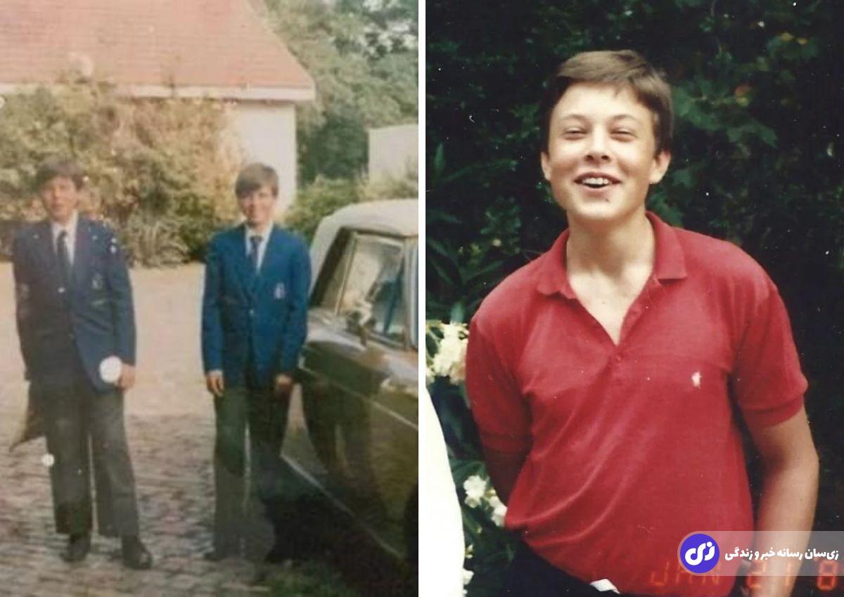 ایلان ماسک جوان در کنار برادش