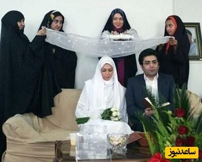 قند سابیدن آذین، خواهر آزاده نامداری بر سر خواهر عروسش در مراسم عقدش+عکس/ چقد دوتاشون شبیه همن!