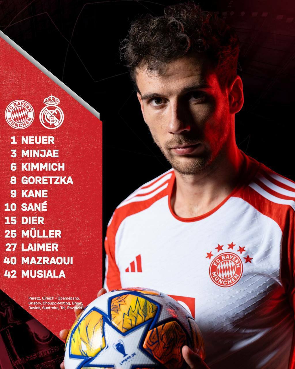 ترکیب رسمی بایرن مونیخ در برابر رئال مادرید اعلام شد