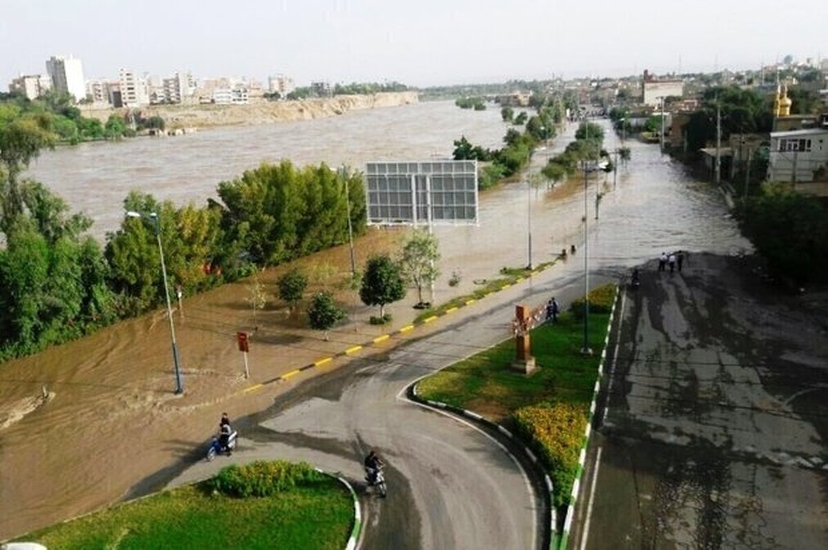 زیر آب رفتن بوستان‌های ساحلی دزفول با پر شدن سد دز + ویدئو