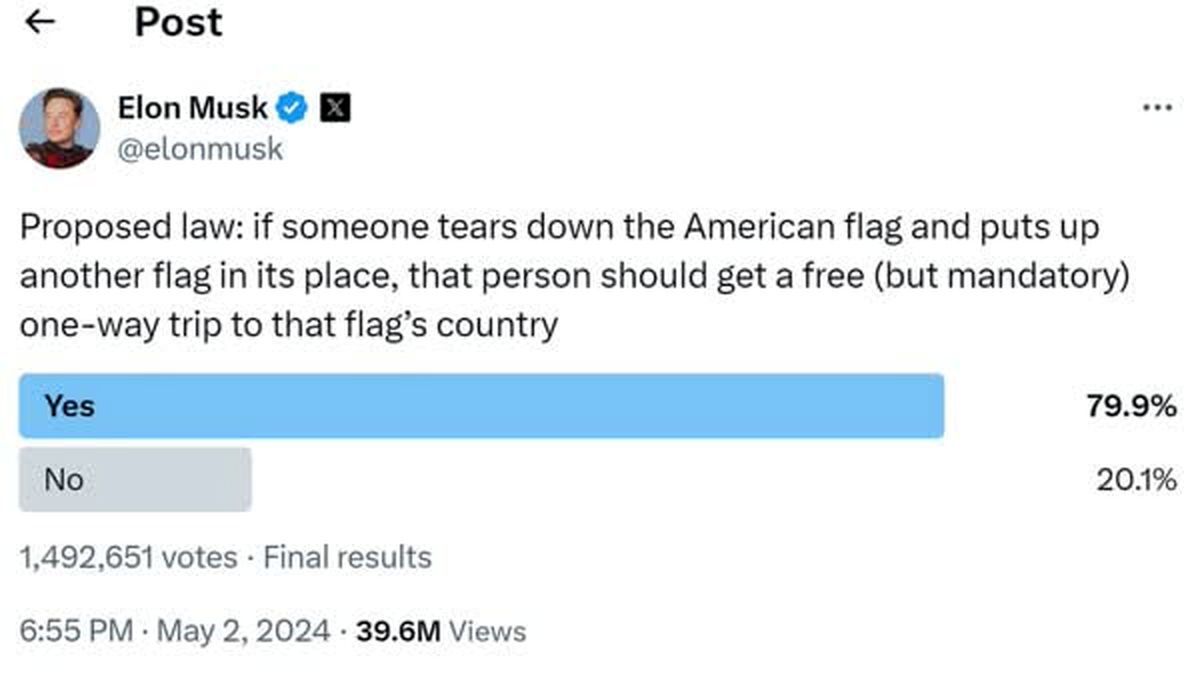 پیشنهاد عجیب ماسک در مورد معترضینی که پرچم آمریکا را پایین می‌کشند