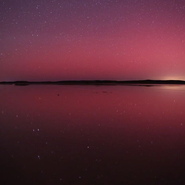 عکس| چطور شفق قطبی در آسمان کویر ایران دیده شد؟