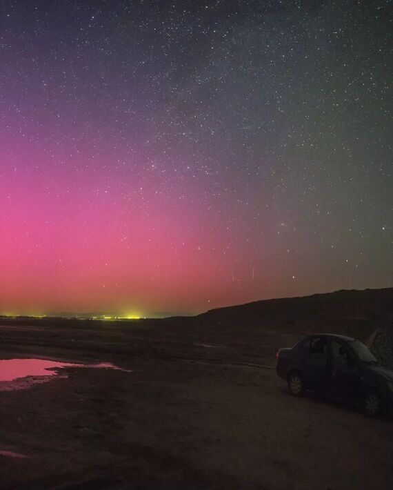 عکس| چطور شفق قطبی در آسمان کویر ایران دیده شد؟