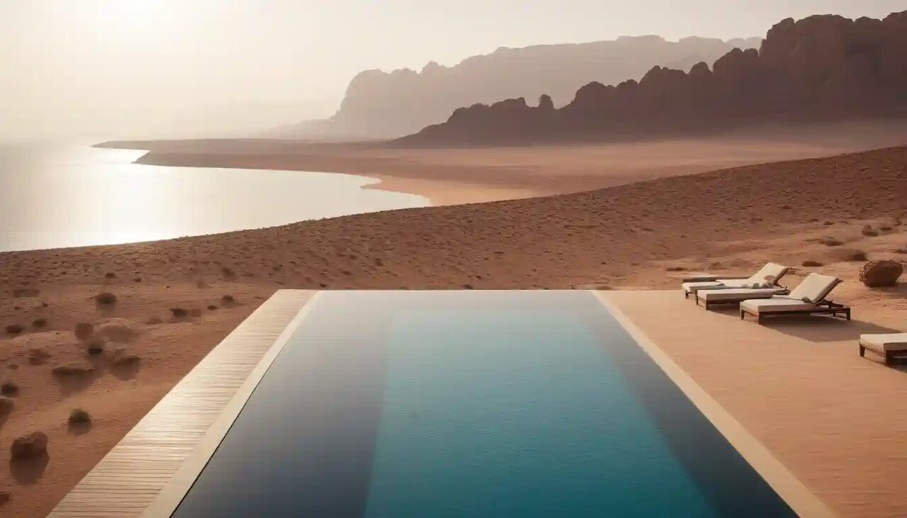 عکس| بن سلمان ساخت بزرگ‌ترین استخر معلق جهان را آغاز کرد