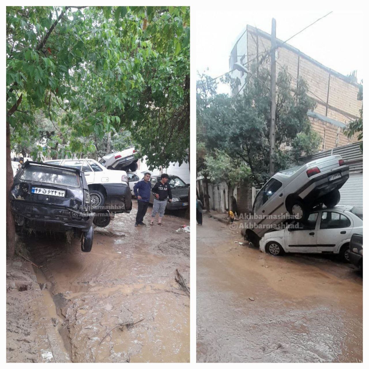 عکس| چند تصویر آخرالزمانی از سیل وحشتناک در مشهد
