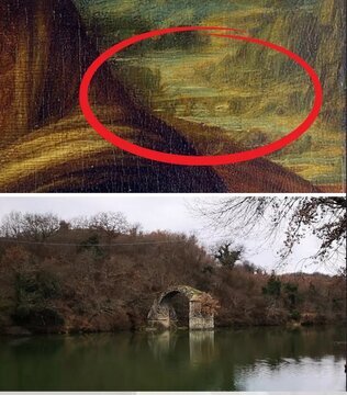 عکس| تا حالا فکر کرده‌اید که پس زمینه نقاشی مونالیزا کجاست؟