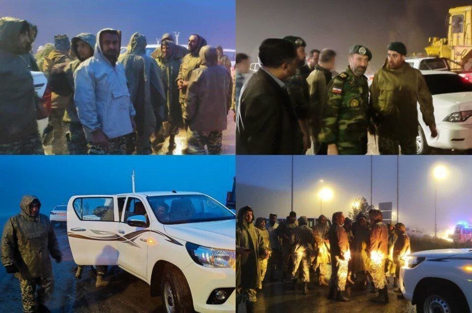 (عکس) حضور کلاه سبز‌های نوهد در عملیات تجسس بالگرد رئیسی