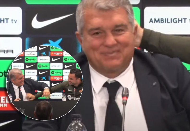 (عکس) ژاوی اشک خوان لاپورتا را در آورد