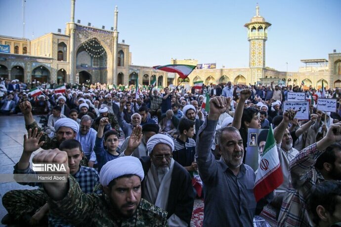 (تصاویر) تجمع روحانیون در حمایت از « طرح نور » با لباس جنگی